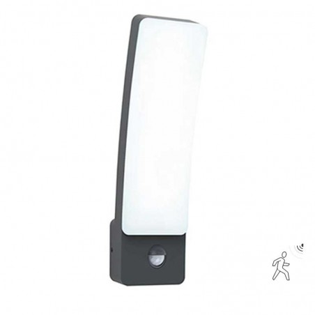 Dark grey outdoor wall light 31.1cm aluminum LED 18W 4000K with PRESENCE SENSOR