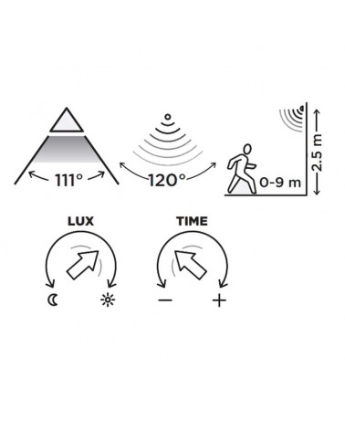 Dark grey outdoor wall light 31.1cm aluminum LED 18W 4000K with PRESENCE SENSOR