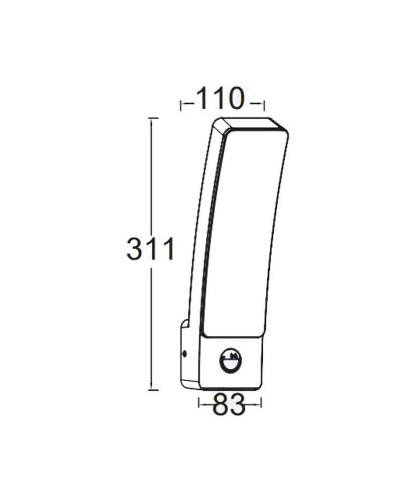 Dark grey outdoor wall light 31.1cm aluminum LED 18W 4000K with ...