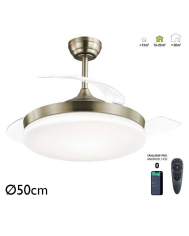 Ceiling fan 30W Ø50cm LED ceiling fan CCT 54W remote control DIMMABLE light temperature