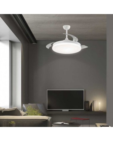 Ventilador de techo blanco 30W Ø50cm plafón LED CCT 54W control remoto REGULABLE temperatura luz