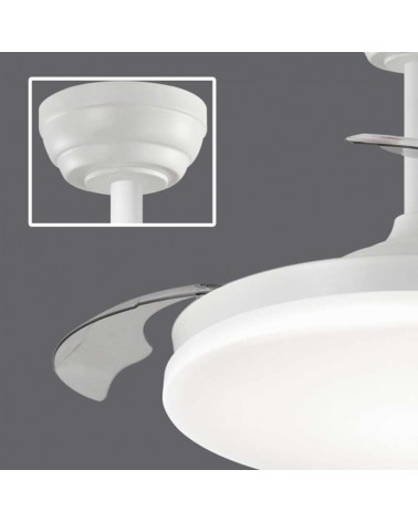 Ventilador de techo blanco 30W Ø50cm plafón LED CCT 54W control remoto REGULABLE temperatura luz