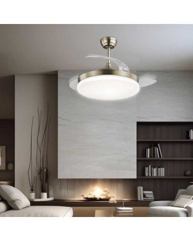 Ventilador de techo 30W Ø50cm plafón LED CCT 54W control remoto REGULABLE temperatura luz