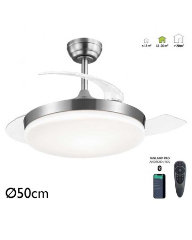 Ventilador de techo 30W Ø50cm plafón LED CCT 54W control remoto REGULABLE temperatura luz