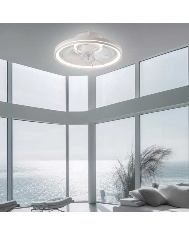Ventilador de techo 20W Ø48cm plafón LED CCT 35W control remoto REGULABLE temperatura luz