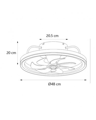 Ventilador de techo 20W Ø48cm plafón LED CCT 35W control remoto REGULABLE temperatura luz