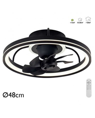 Ceiling fan 20W Ø48cm LED CCT 35W remote control DIMMABLE light temperature
