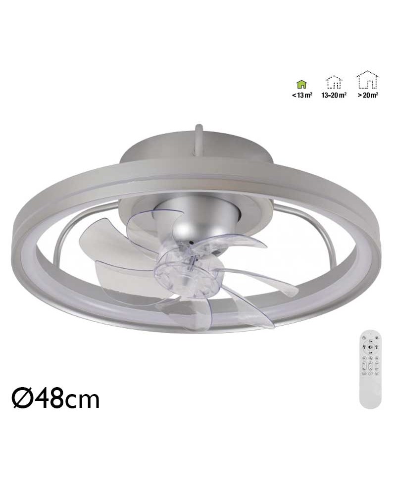 Ceiling fan 20W Ø48cm LED CCT 35W remote control DIMMABLE light temperature