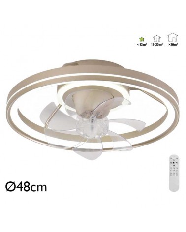 Ceiling fan 20W Ø48cm LED CCT 35W remote control DIMMABLE light temperature