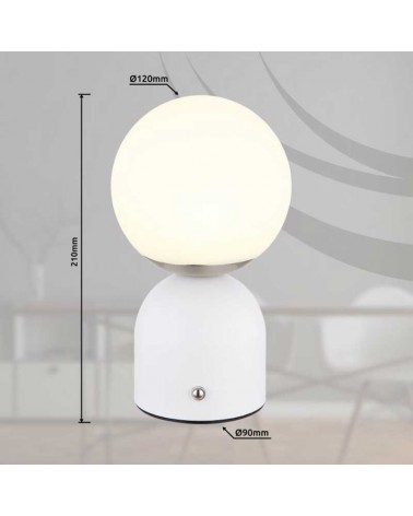 Portable LED table lamp 2.5W 21cm metal dimmable CCT and touch