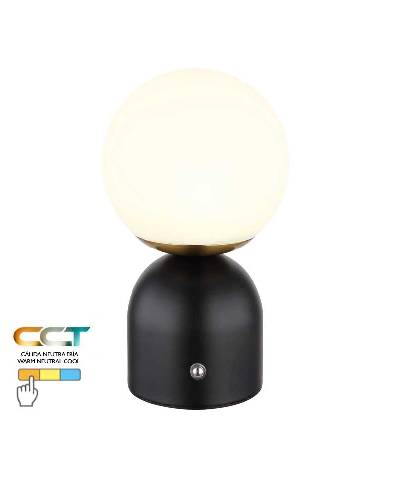 Portable LED table lamp 2.5W 21cm metal dimmable CCT and touch