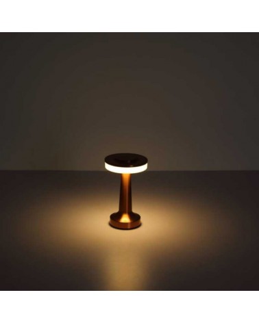 Lámpara de mesa portátil LED 1W 20cm de metal acabado cobre regulable CCT y táctil