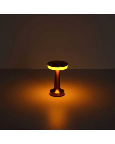 Lámpara de mesa portátil LED 1W 20cm de metal acabado cobre regulable CCT y táctil