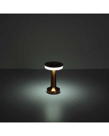 Portable LED table lamp 1W 20cm copper finish metal dimmable CCT and touch