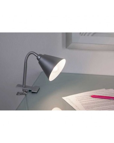 Clamp lamp with 11cm diameter E14 socket and flexible arm