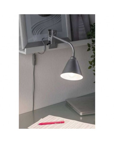 Clamp lamp with 11cm diameter E14 socket and flexible arm