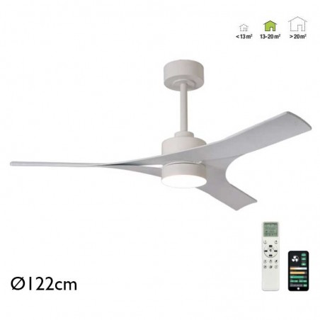 Smart ceiling fan 35W Ø122cm LED light 30W remote control DIMMABLE light temperature