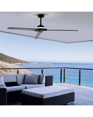 Outdoor ceiling fan 40W Ø177cm LED light 20W remote control DIMMABLE light temperature IP44