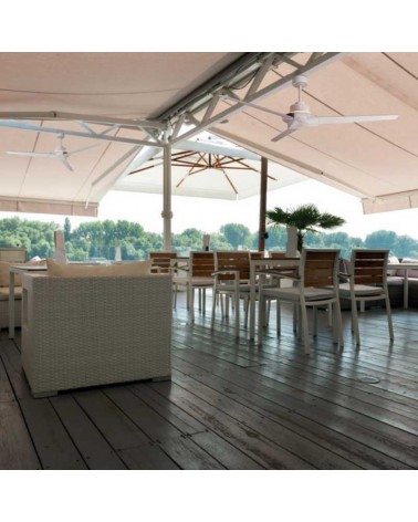 Outdoor ceiling fan 40W Ø151cm LED light 20W remote control DIMMABLE light temperature IP44