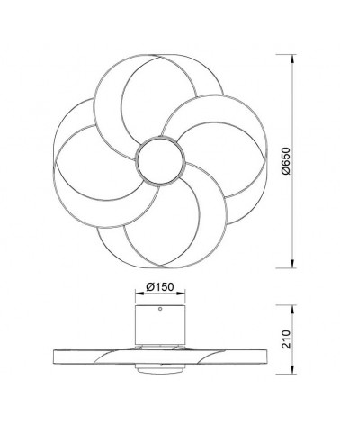Ventilador plafón para techo 22W Ø65cm luz LED 24W control remoto REGULABLE temperatura luz