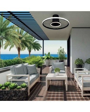 Smart ceiling fan 25W Ø66cm with LED light 45W remote control DIMMABLE light temperature