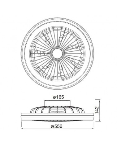Ceiling fan with 26W Ø55.6cm60W CCT and RGB LED light DIMMABLE remote control light temperature