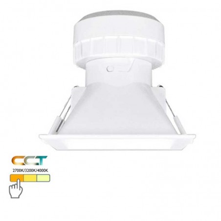 Downlight 8W LED 10.2cm square recessed CCT SWITCH IP44