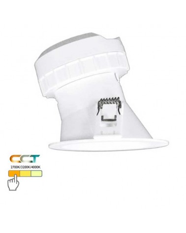 Downlight 8W LED 9cm round asymmetrical recessed CCT SWITCH IP44