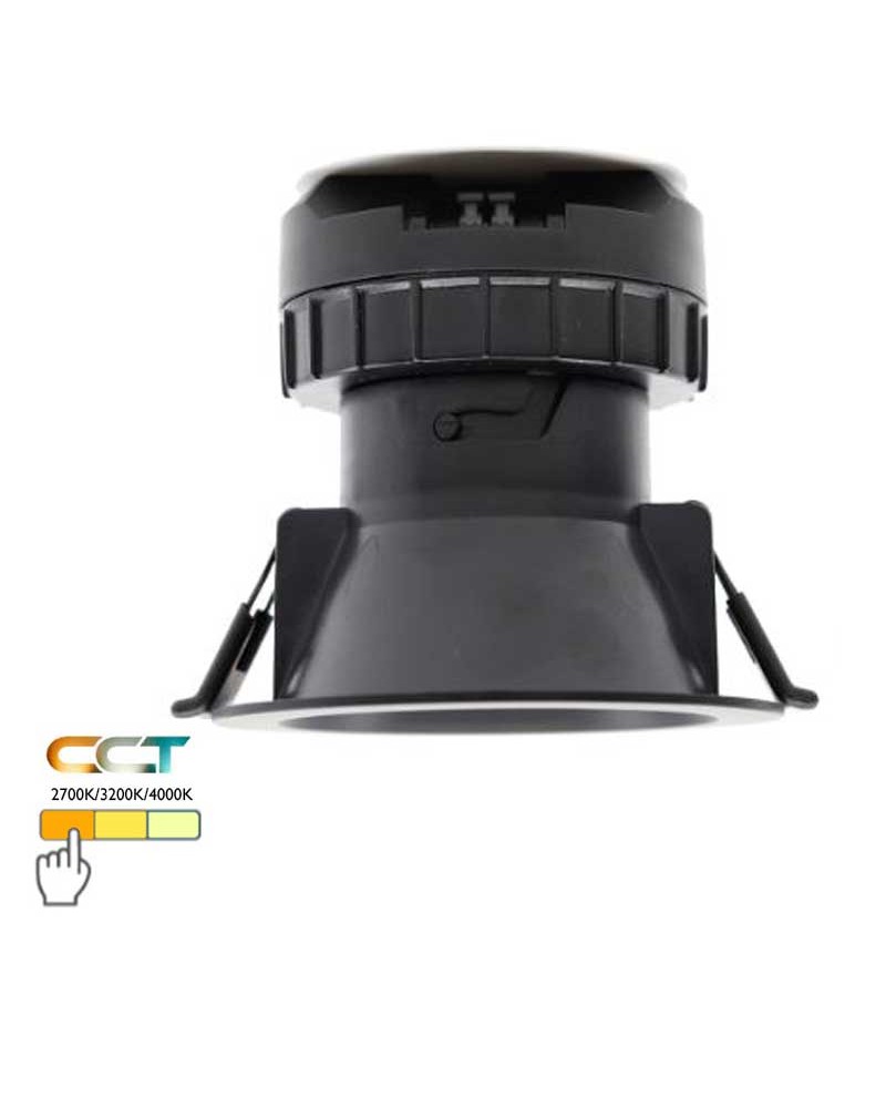 Downlight 8W LED 9cm round recessed CCT SWITCH IP44