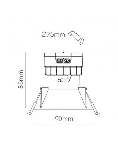 Downlight 8W LED 9cm redondo empotrable CCT SWITCH IP44