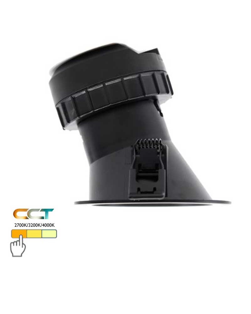 Downlight 8W LED 9cm round asymmetrical recessed CCT SWITCH IP44