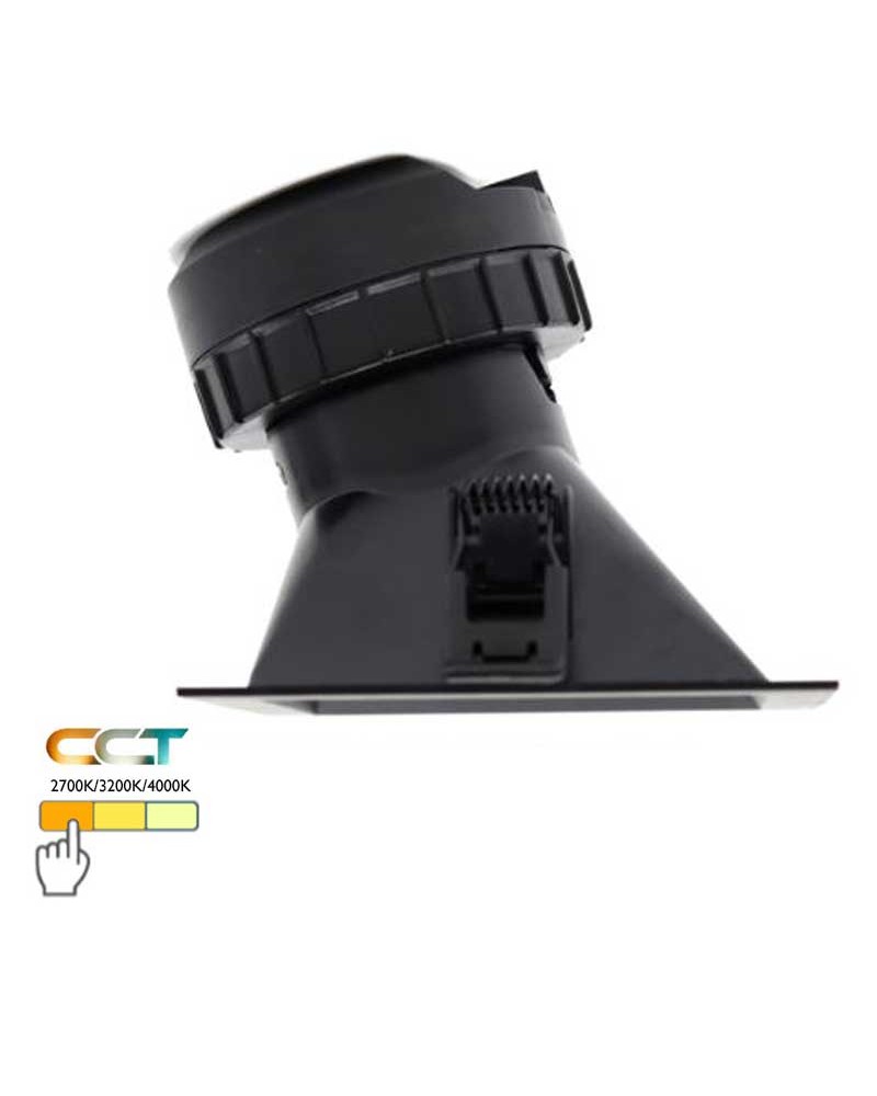 Downlight 8W LED 10.2cm square asymmetrical recessed CCT SWITCH IP44