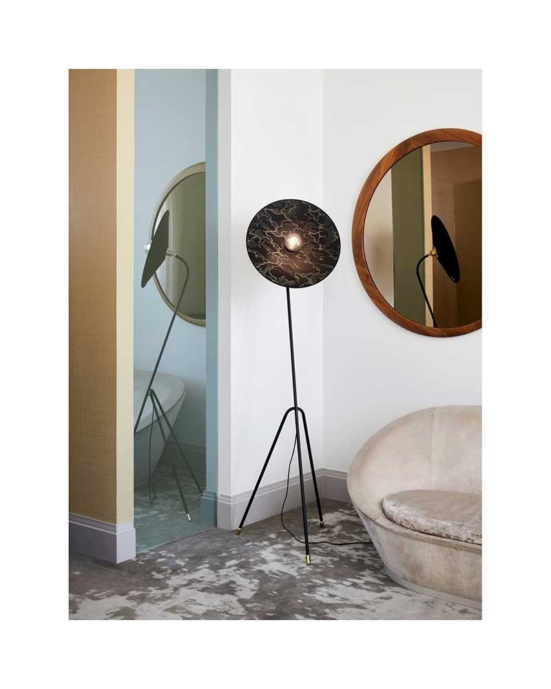 Floor lamp 180cm metal conical lampshade with E27 tripod