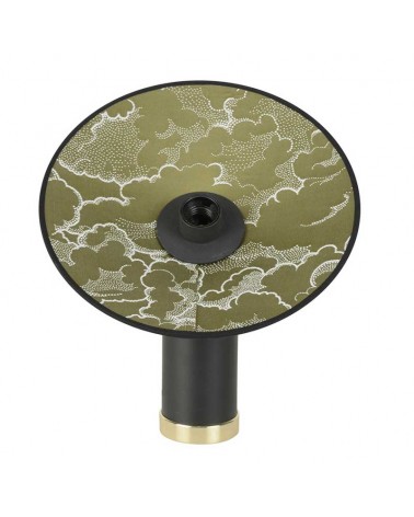 Lámpara de mesa 37cm base redonda de metal negra y latón E27