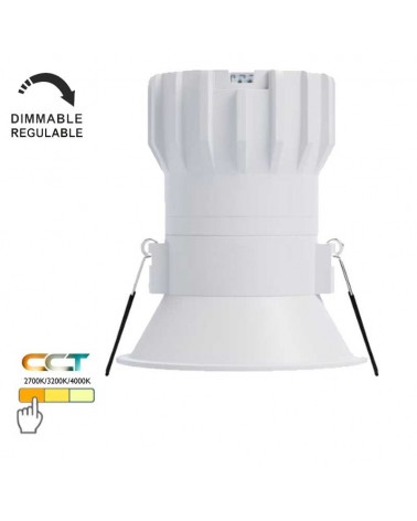 Downlight 8W LED 8.4cm round recessed CCT SWITCH 2700K/3200K/4000K