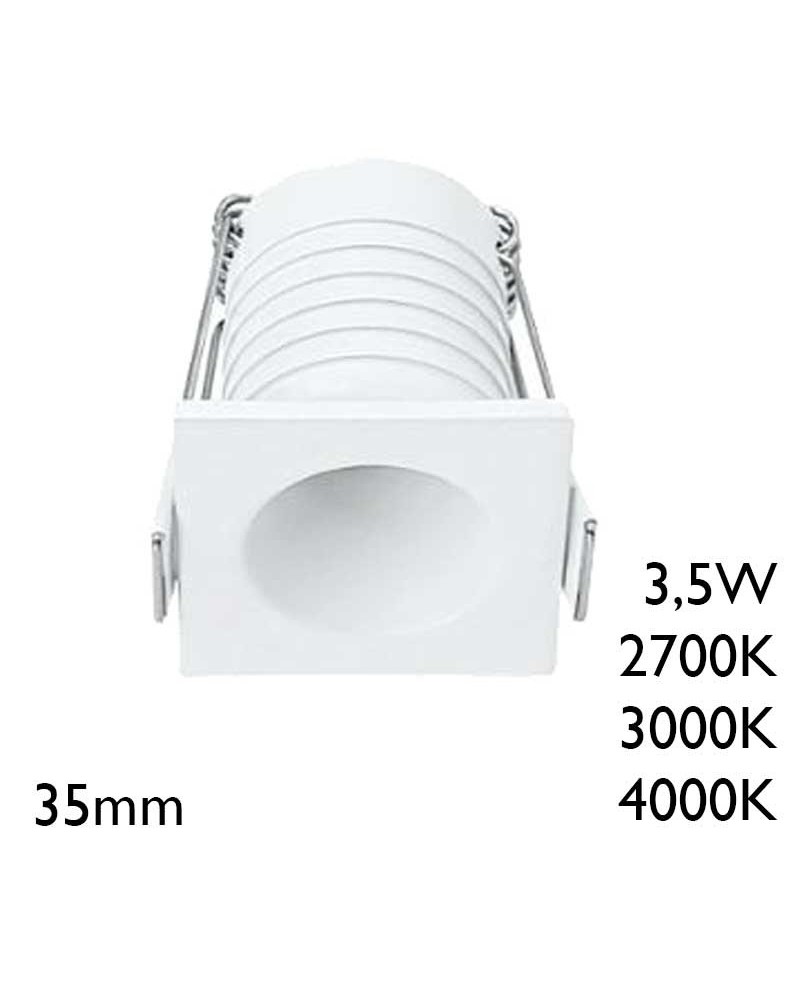 Mini square white downlight 3.5W 30º LED CREE IP65