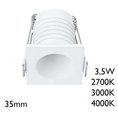 Downlight blanco mini cuadrado 3,5W 30º LED CREE IP65