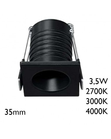 Downlight negro mini cuadrado 3,5W 30º LED CREE IP65