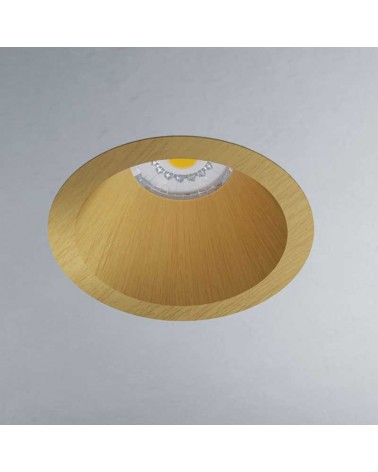 Downlight 8W LED 9cm round recessed wood finish CCT SWITCH IP44