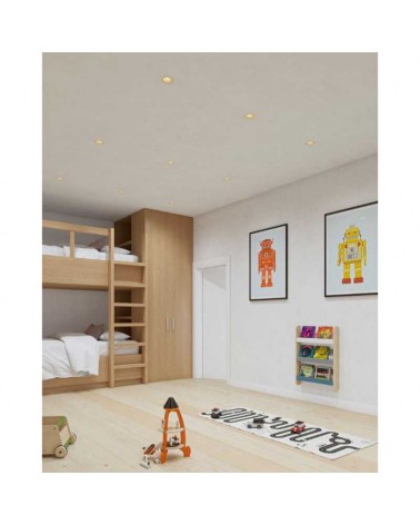 Downlight 8W LED 9cm round recessed wood finish CCT SWITCH IP44