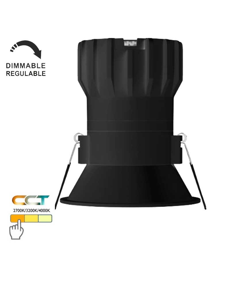 Downlight 8W LED 8.4cm round recessed CCT SWITCH 2700K/3200K/4000K