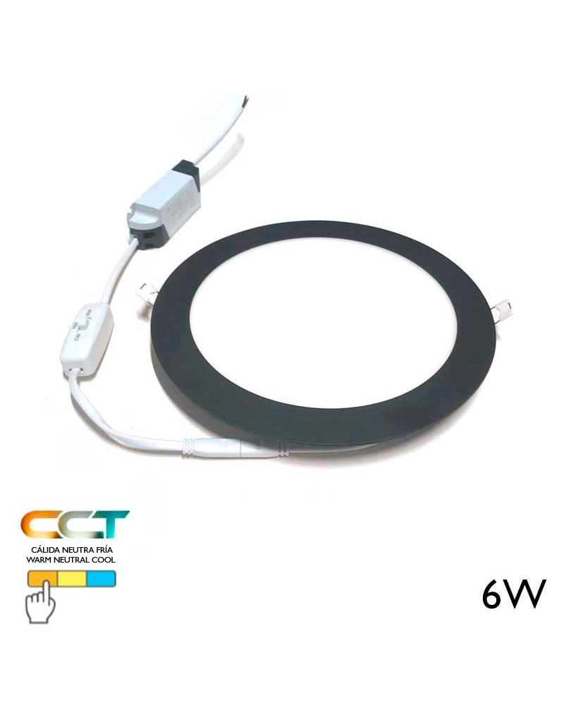 Downlight LED 6W CCT 12cm black 3000ºK 4000ºK 6000ºK