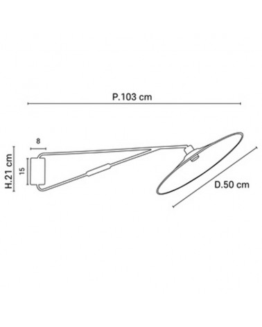 Wall light with rotating arm 103cm metal E27