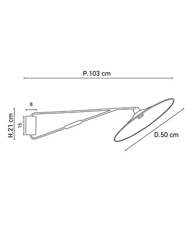 Aplique de pared con brazo giratorio 103cm de metal E27