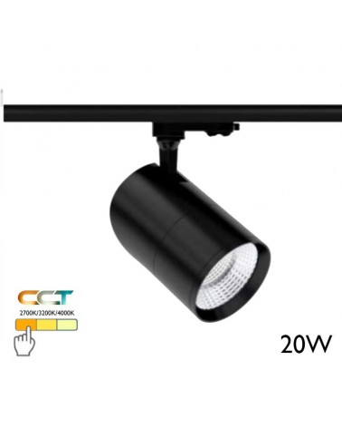 LED cylinder track spotlight 10cm 20W CCT Switch 2700K/3200K/4000K