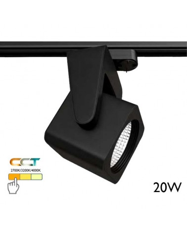 LED track spotlight 10cm 20W CCT Switch 2700K/3200K/4000K