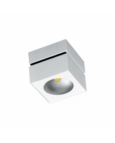 Wall and ceiling cube spotlight 10cm grey colour LED 15W 90º tilting aluminum 4000K 1321 Lm. 40º