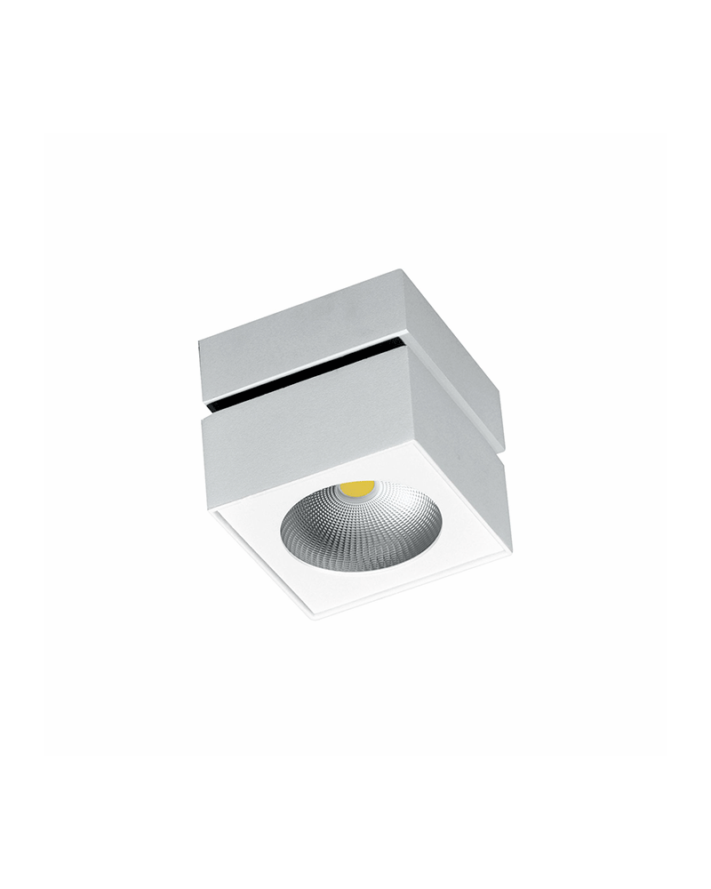 Wall and ceiling cube spotlight 10cm grey colour LED 15W 90º tilting aluminum 4000K 1321 Lm. 40º