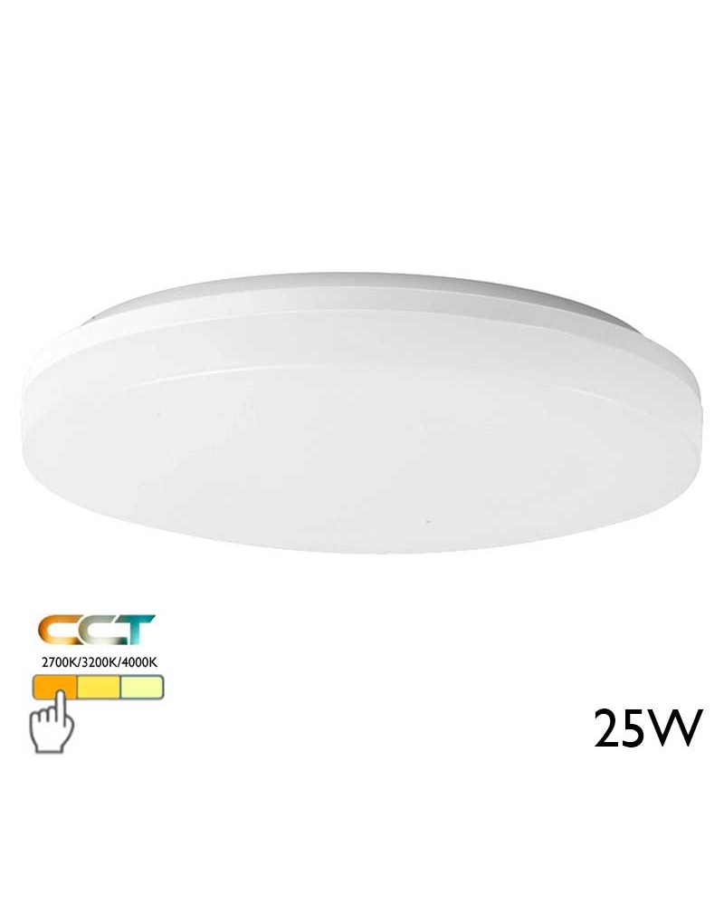 Downlight redondo de exteriores IP54 33cm 25W blanco CCT Switch 2700K/3200K/4000K