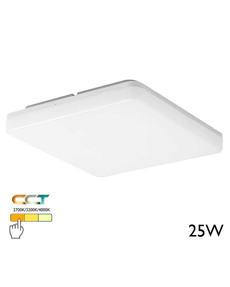 Outdoor square downlight IP54 33cm 25W white CCT Switch 2700K/3200K/4000K
